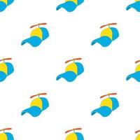 Yellow and blue propeller cap pattern seamless vector