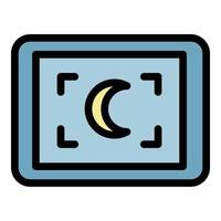 Record night mode icon color outline vector