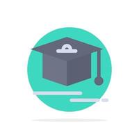 Cap Education Graduation Abstract Circle Background Flat color Icon vector