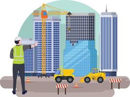 Construction real estate building project vector