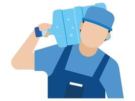 Delivery Man carrying water bottle on his shoulder vector