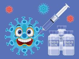 Covid-19 corona vaccine injection illustration.