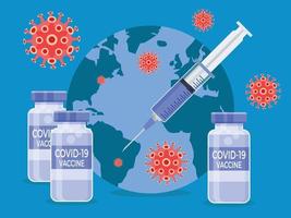 Covid-19 corona vaccine injection illustration. vector