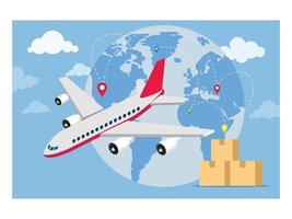 International delivery airline transport illustration vector