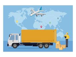 Shipping service airline transport illustration