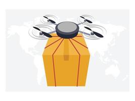 Drone delivery air cargo illustration vector