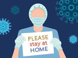 Covid-19 stay home safe vector
