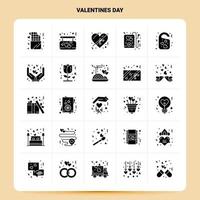 sólido 25 conjunto de iconos del día de san valentín diseño de estilo de glifo vectorial conjunto de iconos negros diseño de ideas de negocios web y móvil ilustración vectorial vector