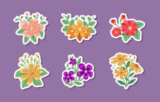 conjunto de pegatinas de diario con temática de primavera vector