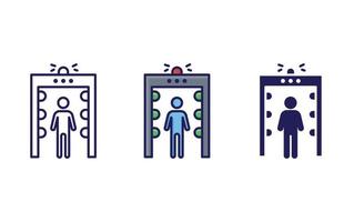 Security check line and glyph icon, vector illustration