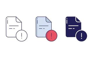 Document, Page, File line and glyph icon, vector illustration