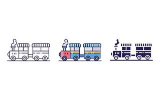 línea de viaje en tren e icono de glifo, ilustración vectorial vector