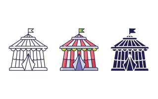 Circus Tent line and glyph icon, vector illustration