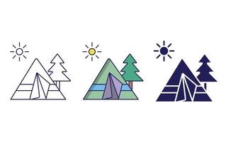 Teepee line and glyph icon, vector illustration