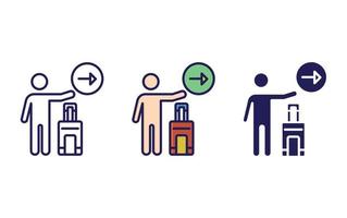 Passenger, Check in line and glyph icon, vector illustration