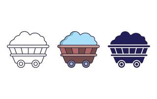 Wagon line and glyph icon, vector illustration
