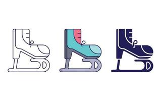 Skating Boots line and glyph icon, vector illustration