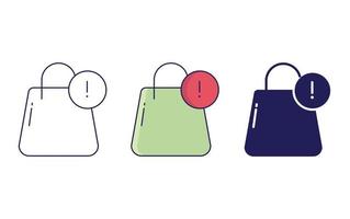 línea de bolsa de compras e icono de glifo, ilustración vectorial vector