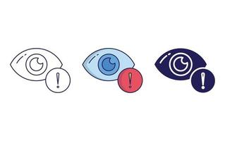 Eye, vision, info line and glyph icon, vector illustration