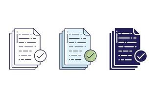 File, document, send, selected, approve line and glyph icon, vector illustration