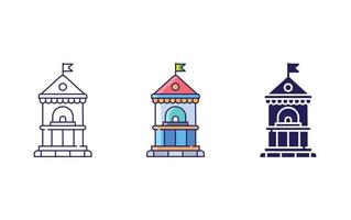 Ticket Counter line and glyph icon, vector illustration