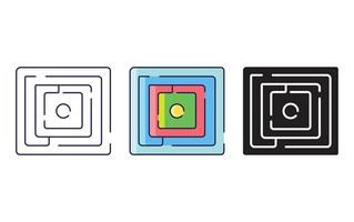 Maze line and glyph icon, vector illustration