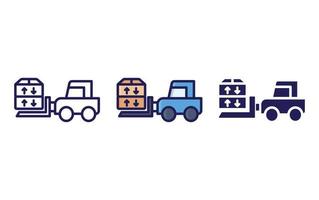 Tow, tractor, line and glyph icon, vector illustration