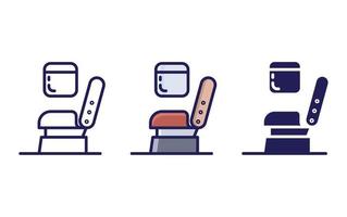 Window seat line and glyph icon, vector illustration