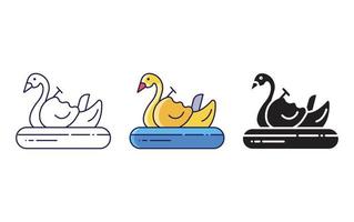 Duck Boat line and glyph icon, vector illustration