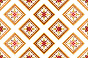 Fabric flower pattern background. Geometric ethnic oriental seamless pattern traditional. vector