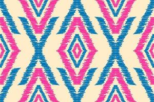 Fabric ikat pattern art. Geometric ethnic seamless pattern traditional. American, Mexican style. vector