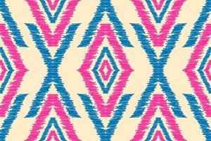 Fabric ikat pattern art. Geometric ethnic seamless pattern traditional. American, Mexican style. vector