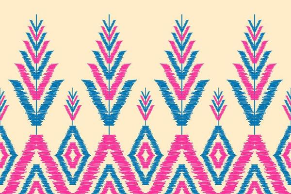 Abstract ethnic ikat background. Geometric seamless pattern in tribal. Fabric Indian style.