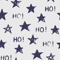 Christmas seamless pattern with stars and lettering vector