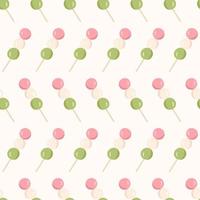 Colorful dango seamless pattern. Traditional Japanese dessert vector