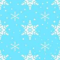 Seamless Christmas pattern with snowflakes for wrapping paper, fabrics and postcards. Vector illustration in a flat style.