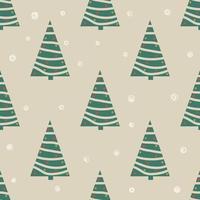 Seamless Christmas pattern with Christmas trees for wrapping paper, fabrics and postcards. Vector illustration in a flat style.