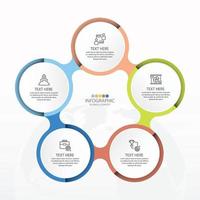 Basic circle infographic template with 5 steps, process or options vector