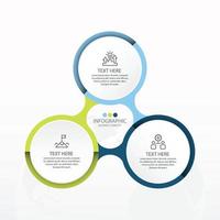 Basic circle infographic template with 3 steps, process or options vector