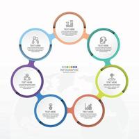 Basic circle infographic template with 7 steps, process or options vector