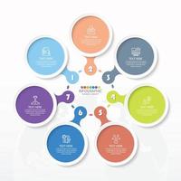 Basic circle infographic template with 7 steps, process or options. vector