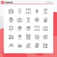 Pictogram Set of 25 Simple Lines of growing finance clothe care growth Editable Vector Design Elements