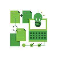 Linear workflow icon for new business. Pictogram in outline style vector