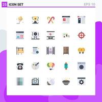Set of 25 Commercial Flat Colors pack for design user dessert website computer Editable Vector Design Elements