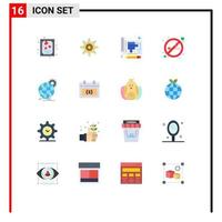 16 Creative Icons Modern Signs and Symbols of globe international drawing smoking no Editable Pack of Creative Vector Design Elements