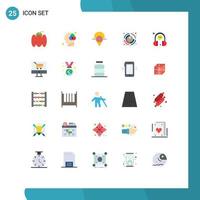 Universal Icon Symbols Group of 25 Modern Flat Colors of chat target map hr business Editable Vector Design Elements