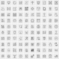 100 iconos de negocios para web y material impreso vector