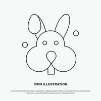 Bunny Easter Rabbit Line Icon Vector