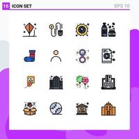 Set of 16 Modern UI Icons Symbols Signs for christmas skincare electrical lotion cosmetics Editable Creative Vector Design Elements