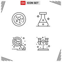 4 Icons Line Style. Grid Based Creative Outline Symbols for Website Design. Simple Line Icon Signs Isolated on White Background. 4 Icon Set. vector